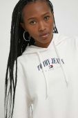 Кофта Tommy Jeans жіноча колір бежевий з капюшоном з принтом (2870072)