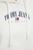 Кофта Tommy Jeans жіноча колір бежевий з капюшоном з принтом (2870072)