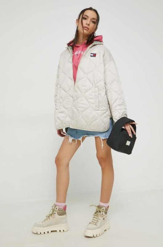 Кофта Tommy Jeans жіноча колір рожевий з капюшоном з принтом (2870076) фото 2
