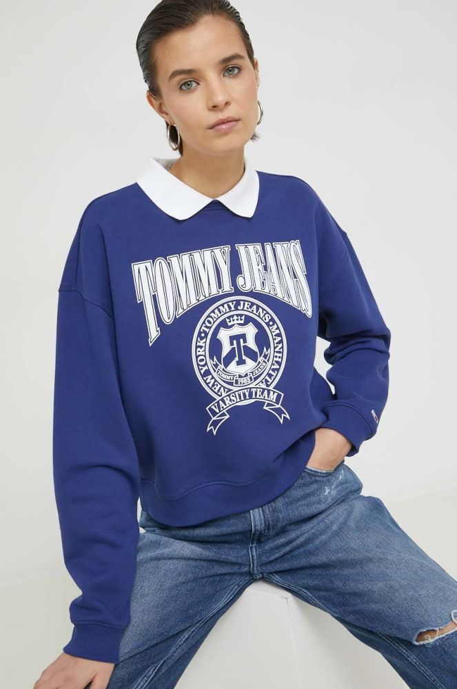 Кофта Tommy Jeans жіноча колір синій з принтом (2870097)