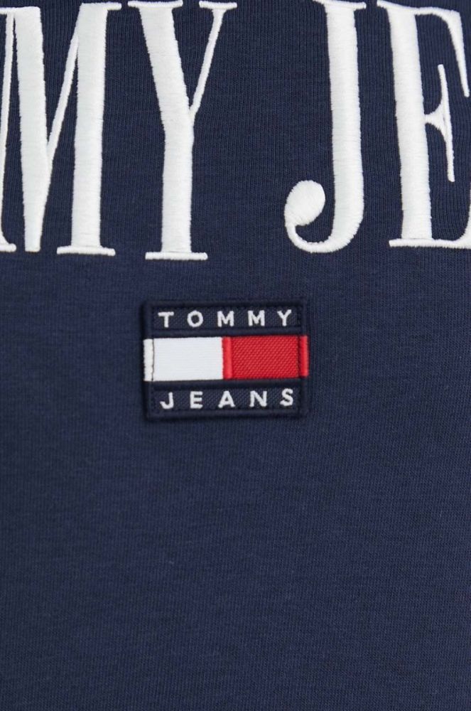 Кофта Tommy Jeans жіноча колір синій з капюшоном з аплікацією (2856209) фото 5