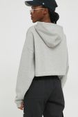 Бавовняна кофта Tommy Jeans жіноча колір сірий з капюшоном з принтом (2867366)