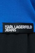 Кофта Karl Lagerfeld Jeans жіноча з капюшоном з принтом колір блакитний