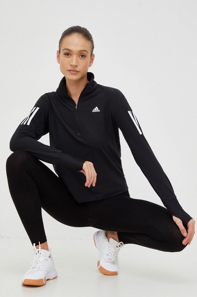 Кофта для бігу adidas Performance own the run колір чорний