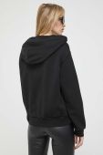 Кофта Love Moschino жіноча колір чорний з капюшоном з аплікацією