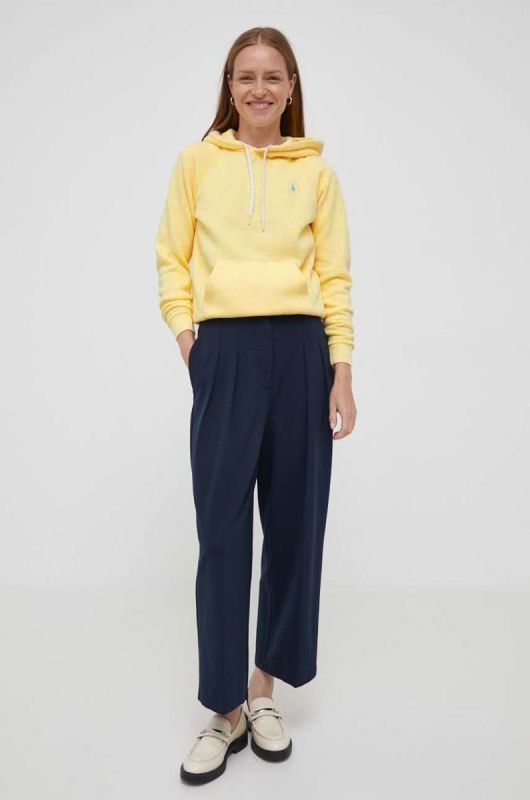 Кофта Polo Ralph Lauren жіноча колір жовтий з капюшоном однотонна (3387766) фото 2
