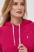 Кофта Polo Ralph Lauren жіноча колір рожевий з капюшоном однотонна (3648643)