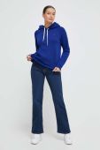 Кофта Polo Ralph Lauren жіноча з капюшоном однотонна колір блакитний (3628793)