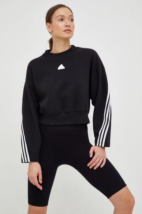 Кофта adidas жіноча колір чорний з аплікацією (2908769)