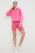 Бавовняна кофта adidas жіноча колір рожевий з капюшоном з аплікацією (2908773)
