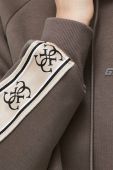 Кофта Guess жіноча колір коричневий з капюшоном з аплікацією