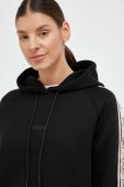 Кофта Guess жіноча колір чорний з капюшоном з аплікацією (3364271)