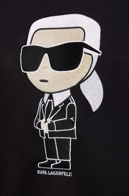 Кофта Karl Lagerfeld жіноча колір чорний з аплікацією (2893532) фото 2
