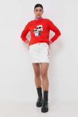 Кофта Karl Lagerfeld жіноча колір червоний з принтом