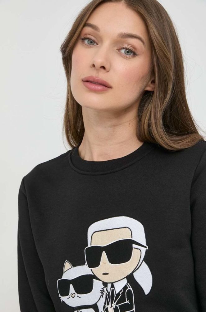 Кофта Karl Lagerfeld жіноча колір чорний з принтом (2890149) фото 4