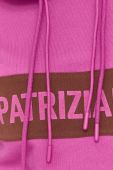 Бавовняна кофта Patrizia Pepe жіноча колір фіолетовий з капюшоном з принтом