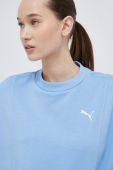 Бавовняна кофта Puma жіноча  однотонна колір блакитний