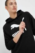 Кофта Puma жіноча колір чорний з капюшоном з принтом (3213819)