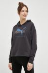 Бавовняна кофта Puma жіноча колір сірий з капюшоном з принтом (3206813) Бавовняна кофта Puma жіноча колір сірий з капюшоном з принтом (3206813)