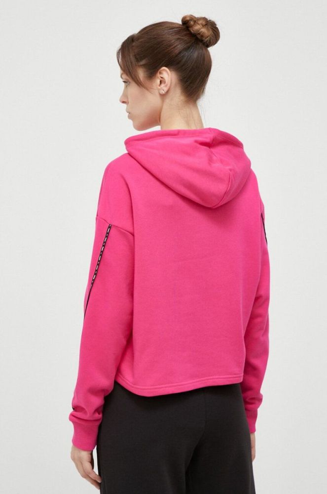 Кофта Puma колір рожевий з капюшоном з принтом фото 3