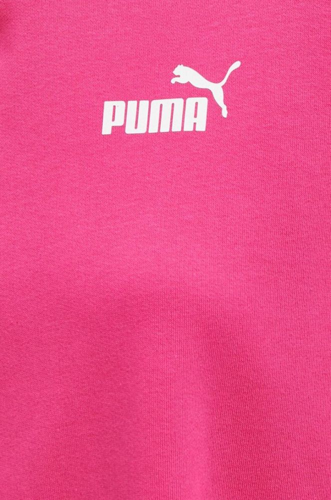 Кофта Puma колір рожевий з капюшоном з принтом фото 5