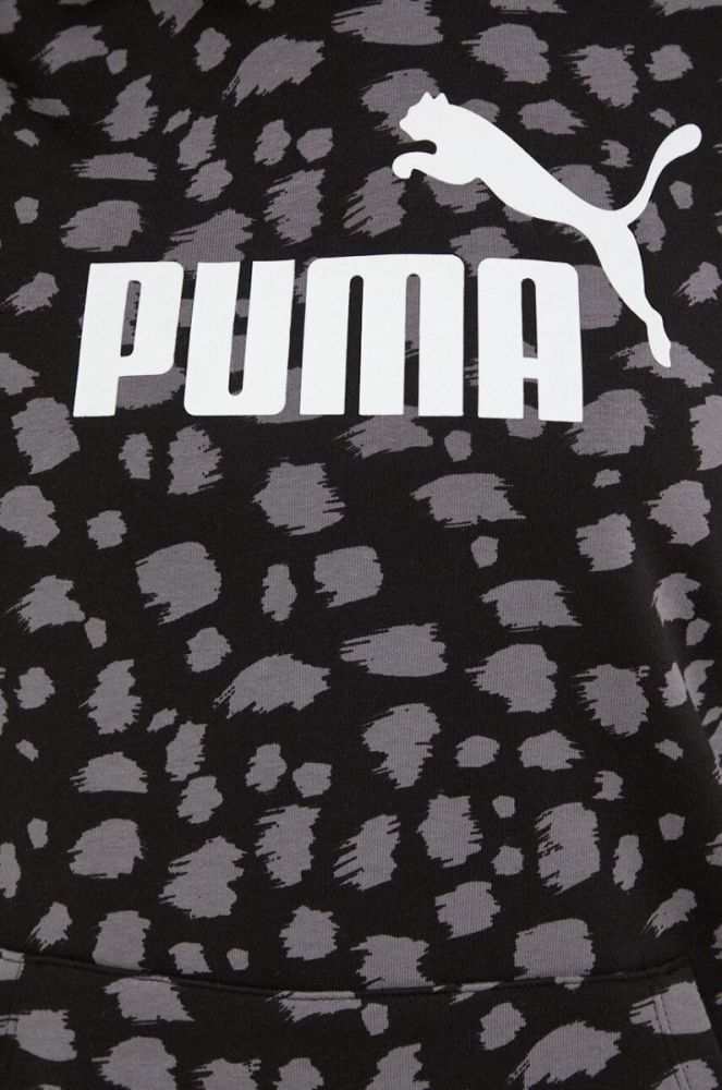 Кофта Puma колір чорний з капюшоном візерунок фото 5