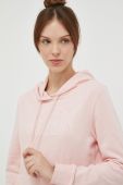 Кофта Puma колір рожевий з капюшоном з аплікацією