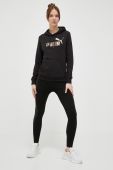 Кофта Puma жіноча колір чорний з капюшоном з принтом (3206817)