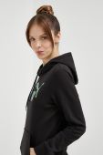 Кофта Puma жіноча колір чорний з капюшоном з принтом (3206817)