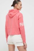 Бавовняна кофта Puma жіноча колір рожевий з капюшоном з принтом