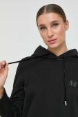 Бавовняна кофта Miss Sixty жіноча колір чорний з капюшоном з аплікацією