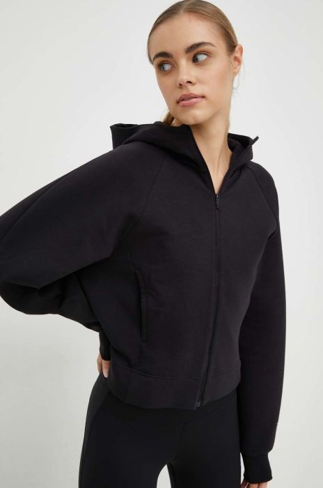 Кофта Reebok жіноча колір чорний з капюшоном однотонна (2896343)