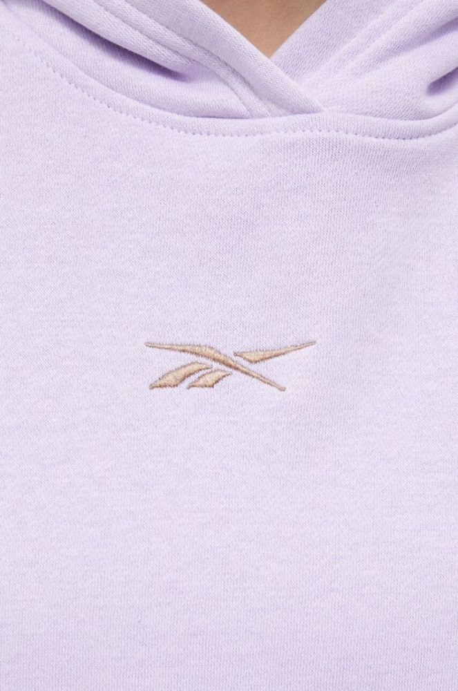 Кофта Reebok жіноча колір фіолетовий з капюшоном з принтом (3013022) фото 5