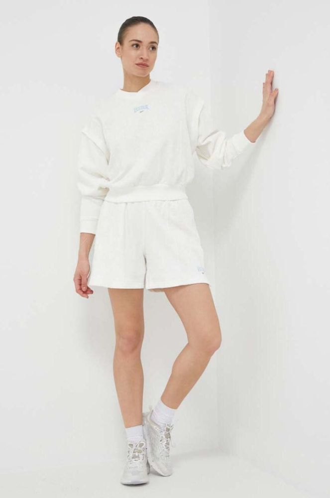 Кофта Reebok Classic жіноча колір бежевий меланж HT7856-CHALK фото 2