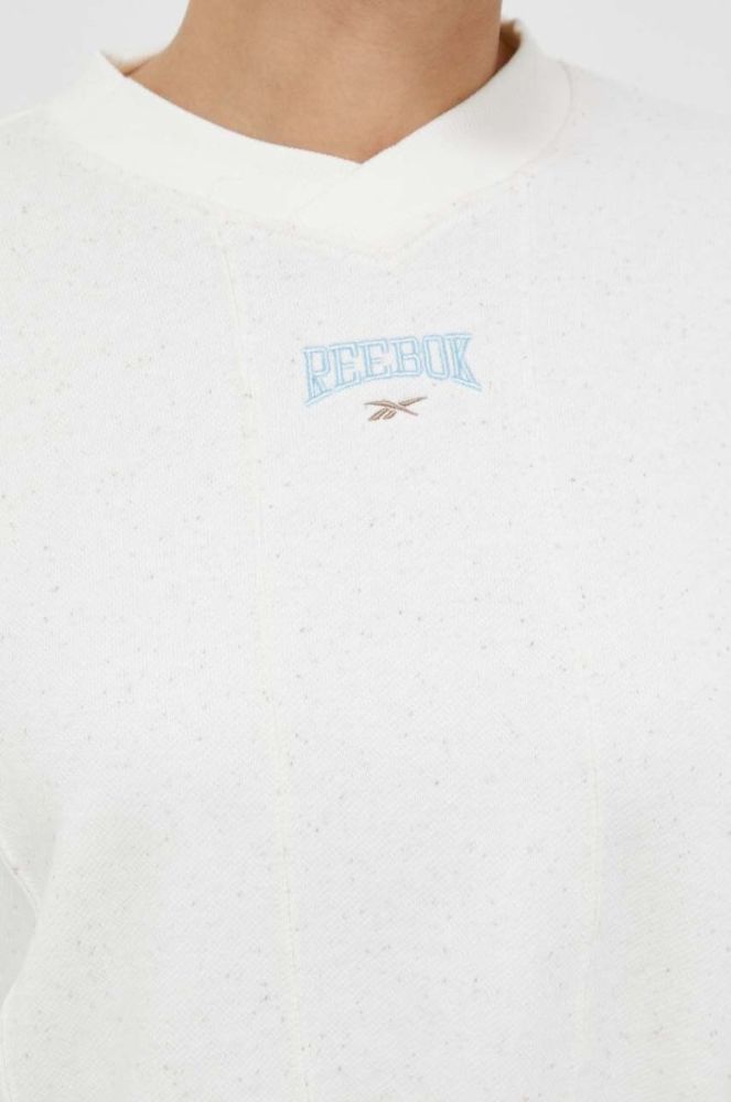 Кофта Reebok Classic жіноча колір бежевий меланж HT7856-CHALK фото 5