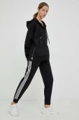 Кофта adidas by Stella McCartney колір чорний з капюшоном однотонна
