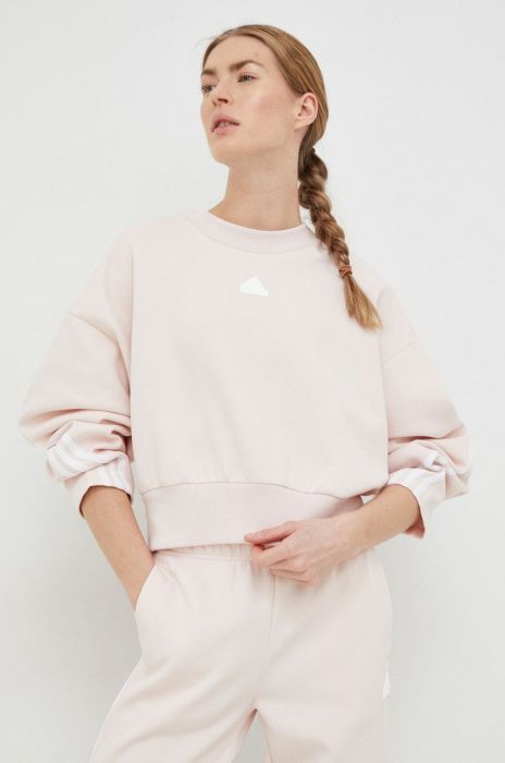 Кофта adidas жіноча колір рожевий однотонна (2936036)