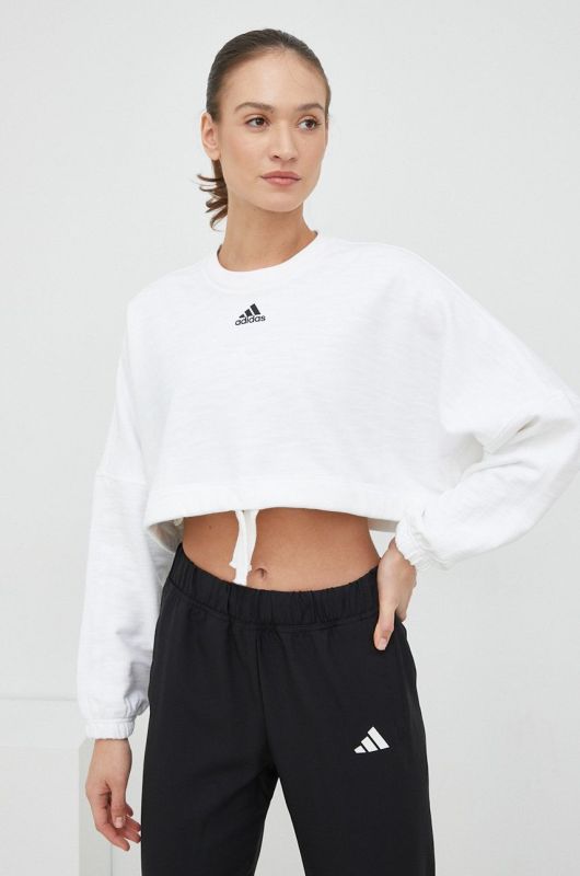 Кофта adidas жіноча колір білий однотонна