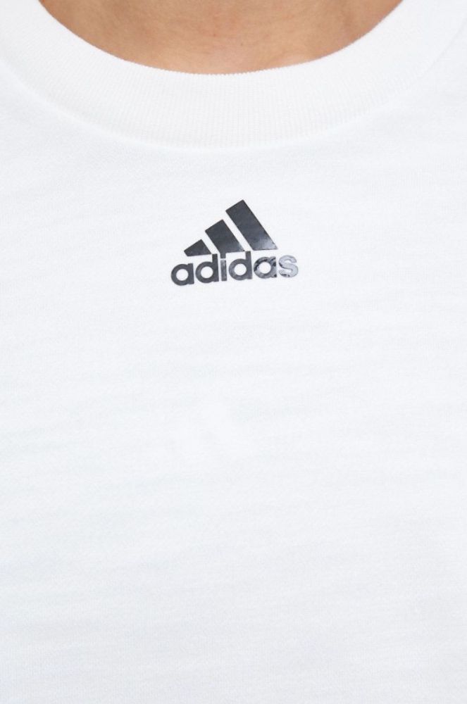 Кофта adidas жіноча колір білий однотонна фото 6