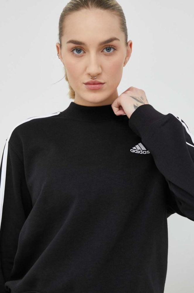 Кофта adidas Жіноча колір чорний візерунок фото 4