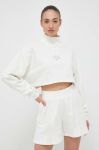 Бавовняна кофта Reebok Classic Varsity жіноча колір білий однотонна HT7843-CHALK Бавовняна кофта Reebok Classic Varsity жіноча колір білий однотонна HT7843-CHALK