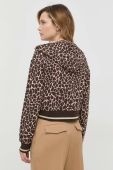 Кофта Liu Jo жіноча колір коричневий з капюшоном візерунок