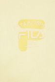 Бавовняна кофта Fila жіноча колір жовтий з капюшоном однотонна