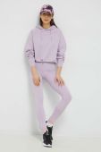 Кофта Fila жіноча колір фіолетовий з капюшоном однотонна