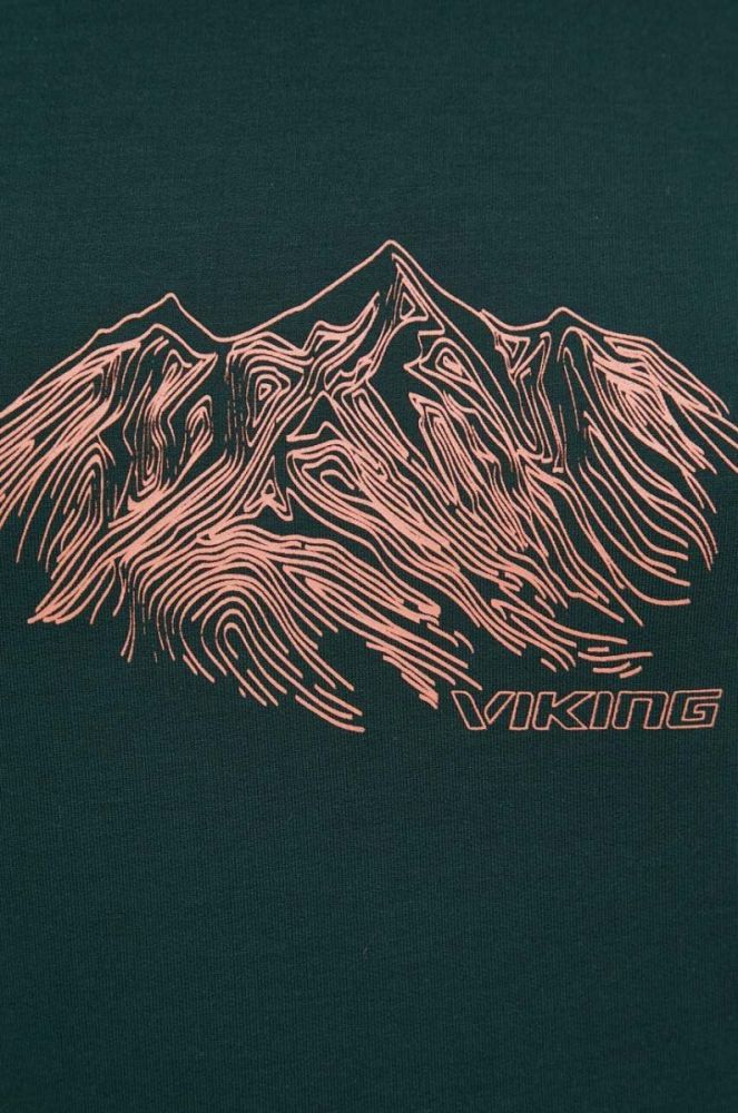 Спортивна кофта Viking Panaka колір зелений з капюшоном з принтом фото 5