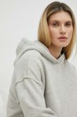 Кофта American Vintage жіноча колір сірий з капюшоном меланж