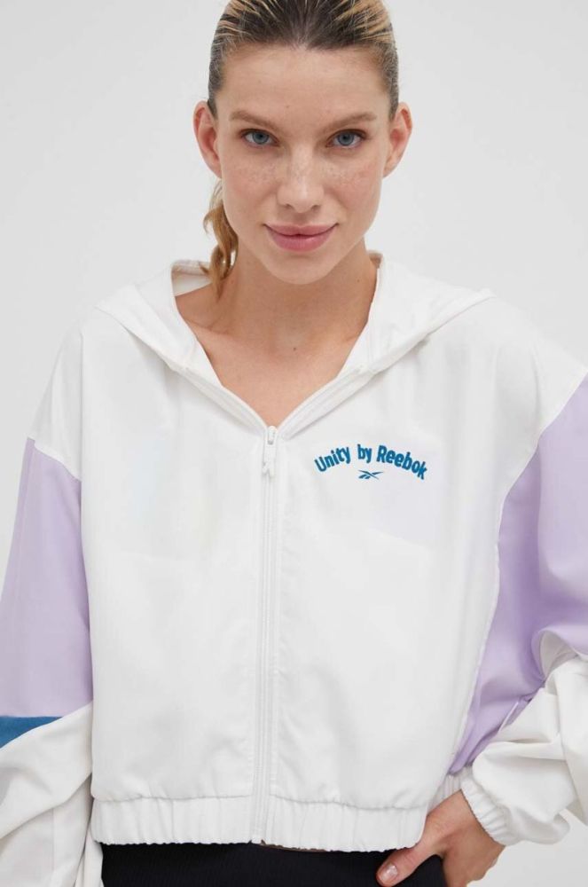 Куртка Reebok Classic жіноча колір білий перехідна фото 4