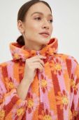 Кофта Billabong X SMILEY жіноча колір помаранчевий з капюшоном візерунок