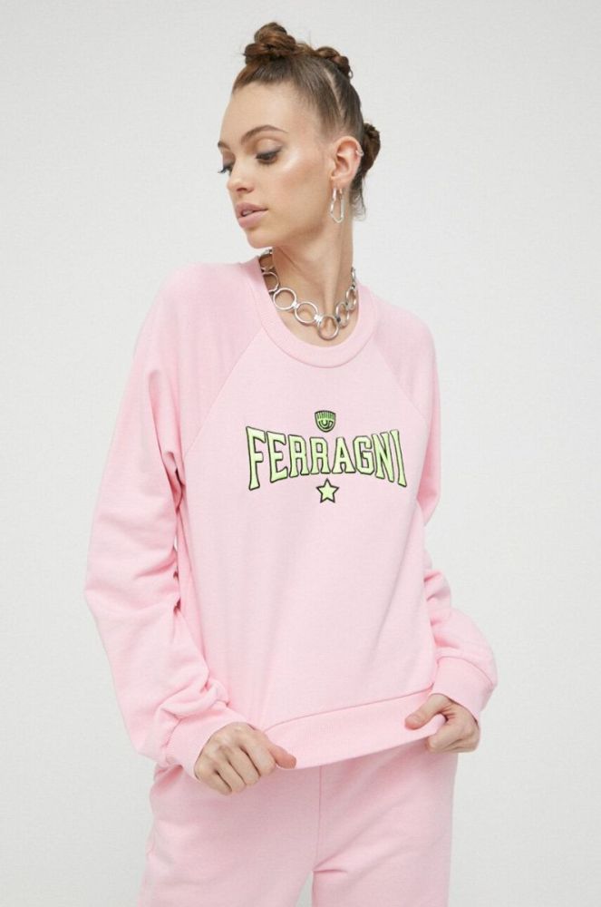 Кофта Chiara Ferragni жіноча колір рожевий з аплікацією фото 4