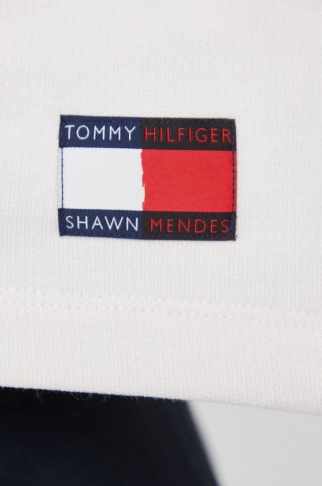 Кофта Tommy Hilfiger жіноча колір бежевий з капюшоном візерунок фото 5
